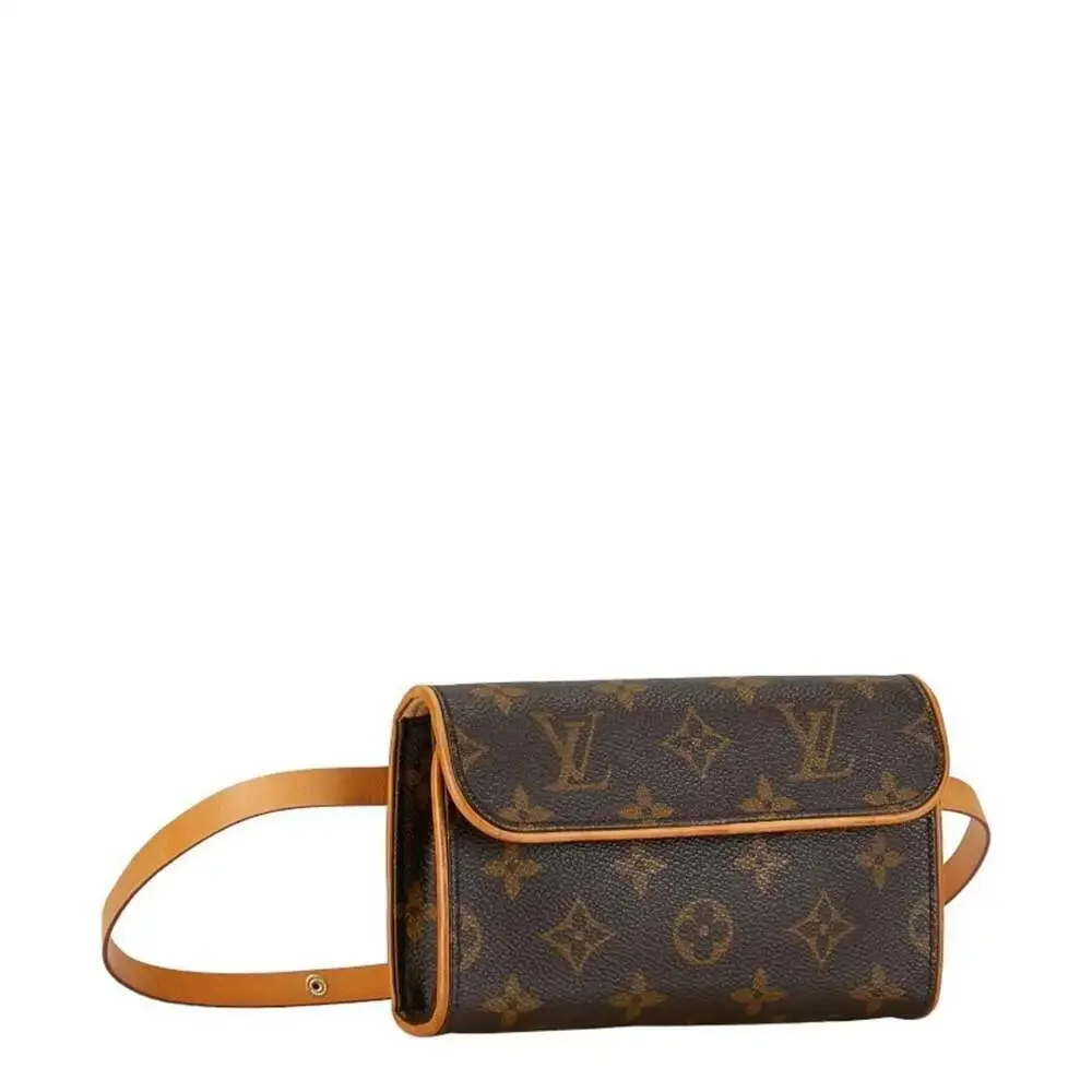 LOUIS VUITTON Brown Monogram Leather Pochette Hobo Bag
